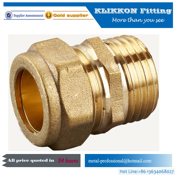 water brass compression fitting for copper pipe