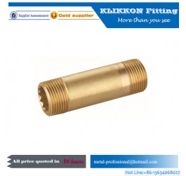 Hollow Brass pipe stem threaded 3/16 inch on both ends