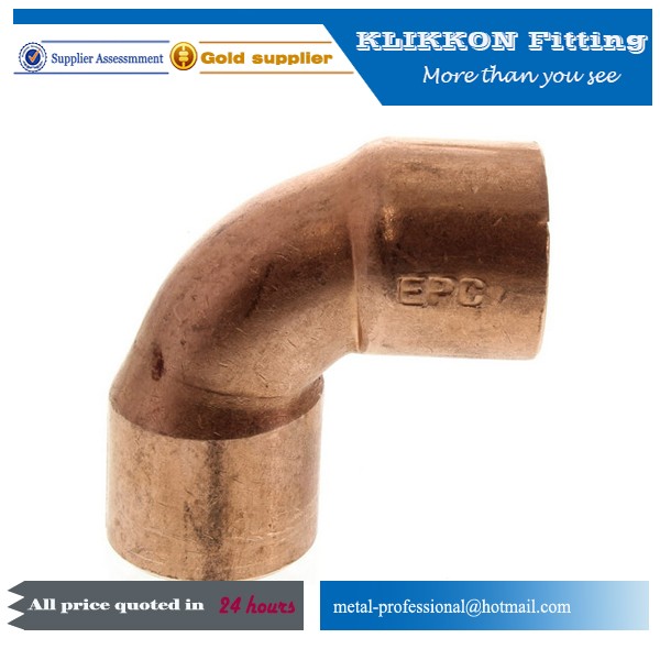 copper pipe fitting 90 degree elbow for refrigerator  copper pipe fitting 90 degree elbow for refrigerator