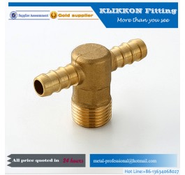 Brass hose barb fitting T type barbed brass fitting