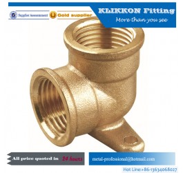 1/2 Inch DN15 nature Yellow thread brass Wall Elbow fitting