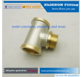 3 way nickel plated pipe joint brass plumbing fittings
