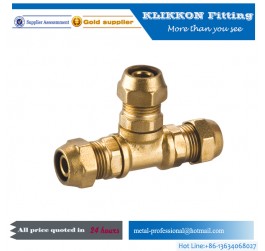brass plumbing tee fitting for air line