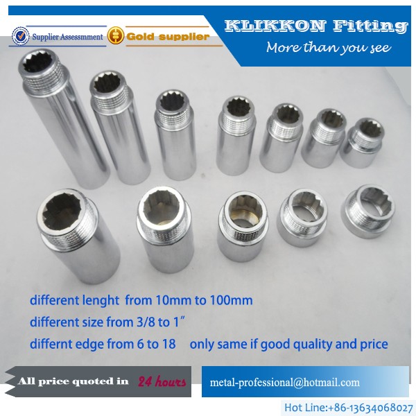 1/2" 3/4" 1/4" 3/8" 5/8" Brass Coupling fittings 1/2" 3/4" 1/4" 3/8" 5/8" Brass Coupling fittings