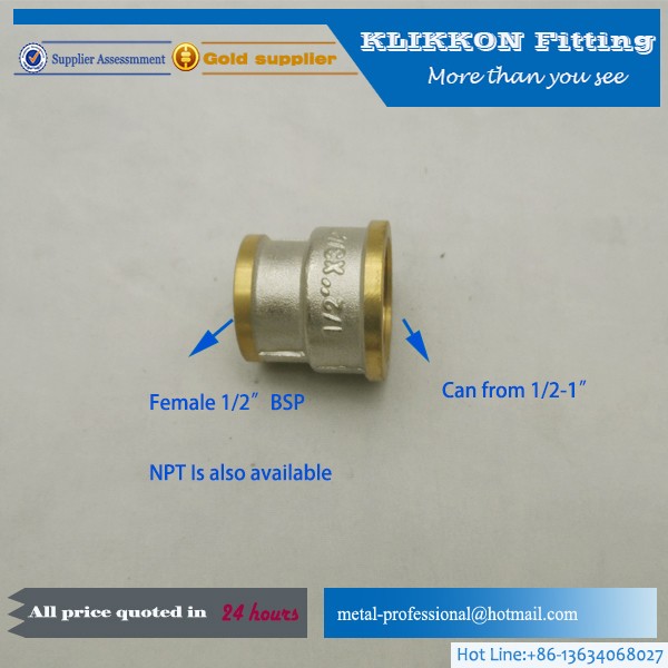 Brass Half Female and Full Male Threaded Bushing Fittings Brass Half Female and Full Male Threaded Bushing Fittings