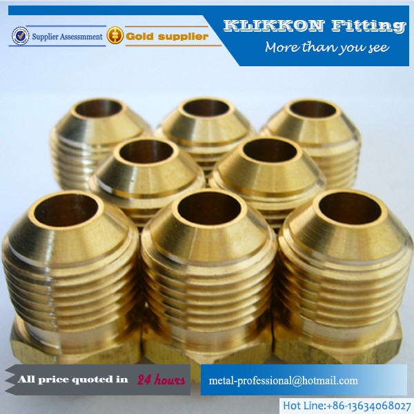 brass Sanitary 1/2 IN NPT x 3/8" SAE Male Flare Fitting brass Sanitary 1/2 IN NPT x 3/8" SAE Male Flare Fitting