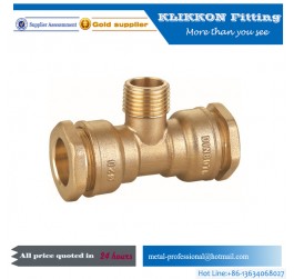 brass pneumatic 3 way T shape air hose pipe fitting  brass pneumatic 3 way T shape air hose pipe fitting