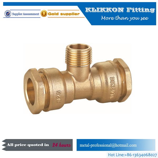 brass pneumatic 3 way T shape air hose pipe fitting  brass pneumatic 3 way T shape air hose pipe fitting
