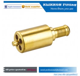 cnc brass pipe fitting Turning Quick Connect Small Miniature Red Brass Tee