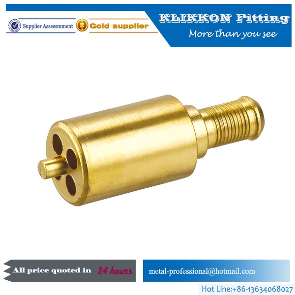 cnc brass pipe fitting Turning Quick Connect Small Miniature Red Brass Tee