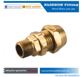 cnc brass pipe fitting 1/2 inch lead free compression coupler