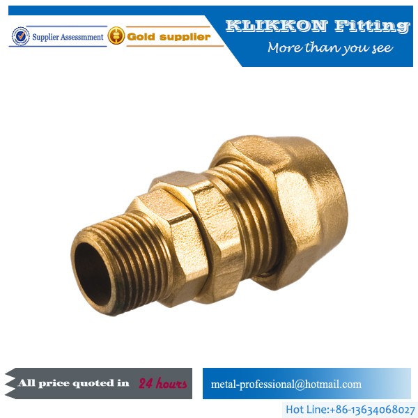 cnc brass pipe fitting 1/2 inch lead free compression coupler
