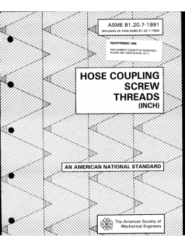 ASME B1[1].20.7 (1991) - Hose coupling screw threads