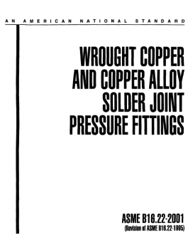 Wrought copper and copper alloy solder joint press fitting ASME B16.22-2001 Wrought copper and copper alloy solder joint press fitting ASME B16.22-2001